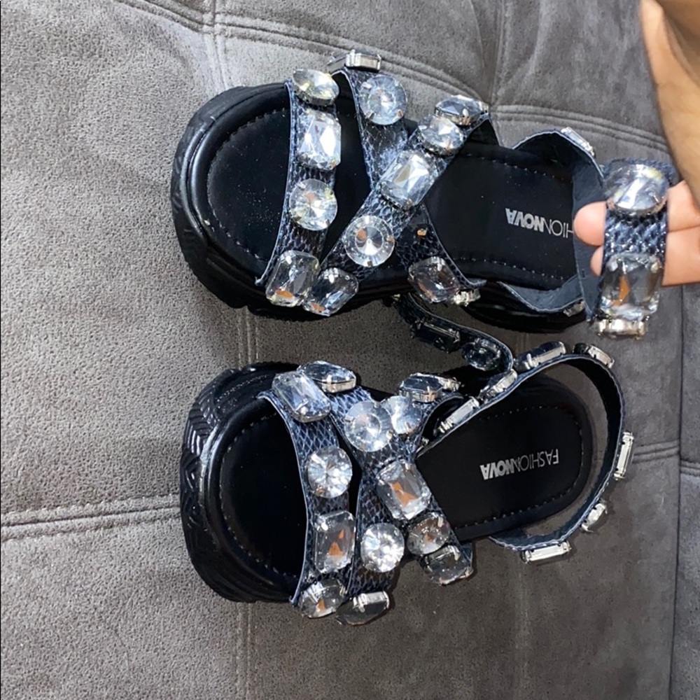 Jeweled Platform Sandals